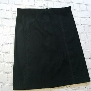 Talbots Black Stretch Velour Straight Skirt Sz 4